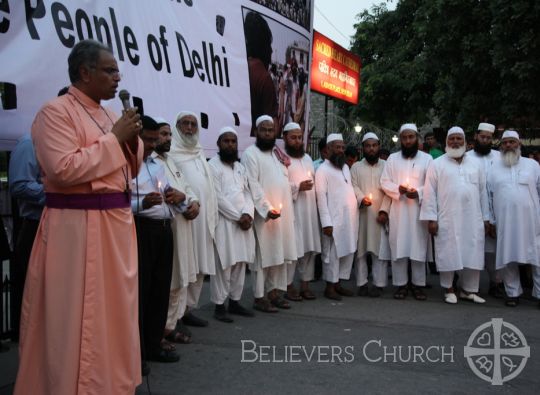 Bishop Dr. Simon John of Believers Church Delhi Diocese Joins in Prayer after Peshawar Massacre