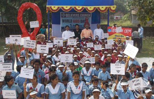 Bishop Dr. Juria Bardhan with Bridge of Hope children in Believers Church Kolkata DIocese