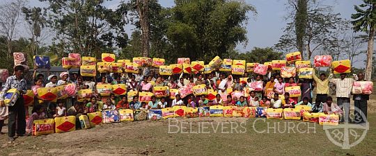 All the recipients  grouped together to show their happiness