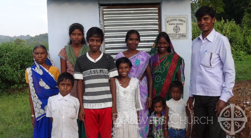 Three Families in Diocese of Ranchi Thankful for New Toilets