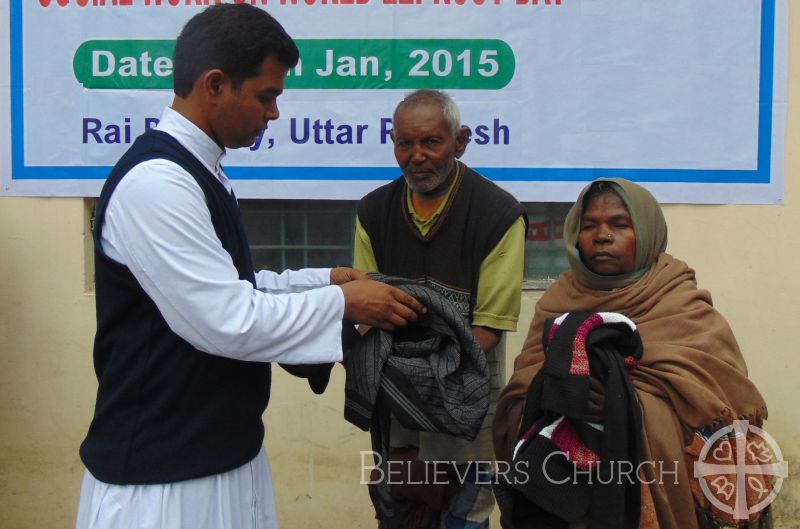 Diocese of Lucknow Distributes Warm Clothes to Lepers on Republic Day of India