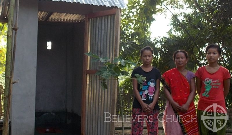 A Family Grateful for Their New Toilet in Diocese of Agartala