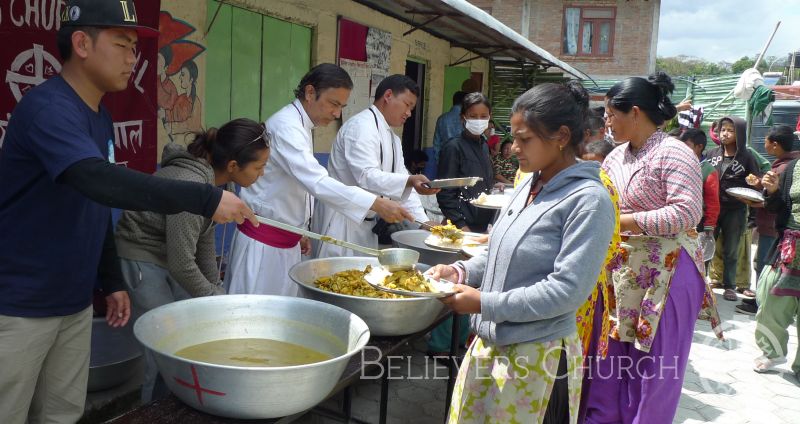 Bishop Dr. Narayan Sharma Distributes Relief Supplies to Earth Quake Victims in Nepal