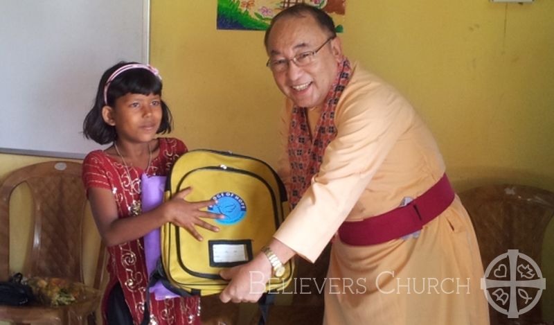 Bishop Emmanuel Juribu Distributes School Supplies to Children in Diocese of Siliguri