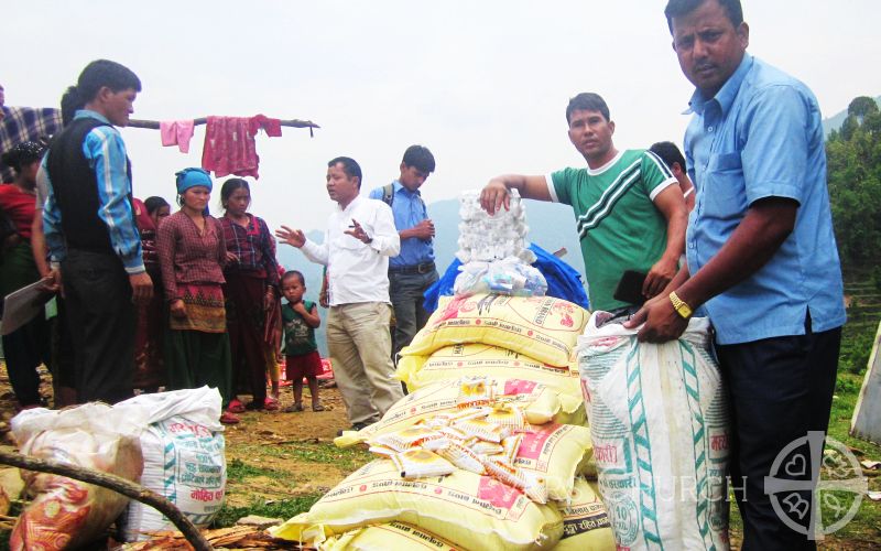 Diocese of Birtamod Reaches to 30 Earthquake-Hit Families With Relief Aid