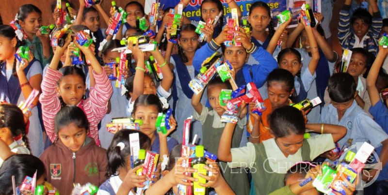 Diocese of Gujarat Reaches Out to Poor and Needy Children Through School Supply Distributions