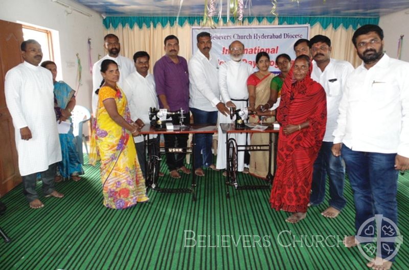 Diocese of Hyderabad Gives Sewing Machines and Push Carts to 15 Widows in a Leper Colony